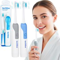 Escova de Dente Dental Elétrica Oral Super Macia a Pilha com Refil Extra