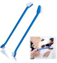 Escova De Dente Dupla 2 Unidades Cachorro Gatos Pet