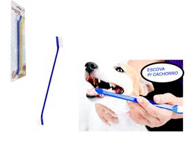 Escova de dente dupla p/ cachorro e gato higiene bucal pet anti tártaro com 2 unidades