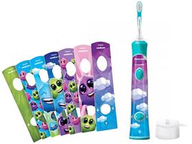 Escova de Dente Elétrica Infantil Recarregável - Philips Colgate SonicPro Kids com Adesivos
