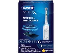 Escova de Dente Elétrica Recarregável Oral-B Genius X com Estojo de Viagem com Refil