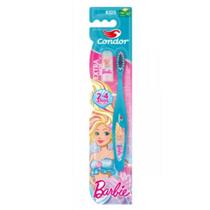 Escova de Dente Kids Barbie Condor Extra Macia 2 a 4 Anos Com Limpador Lingua Emborrachado