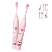 Escova de Dente Kit 2 Uni Eletrica Recarregavel 6 Modos Gengiva Lingua Higiene Oral Bucal Limpeza Profunda Escova de Dente Kit 2 Uni Eletrica Recarregavel 6 Modos Gengiva Lingua Higiene Oral Bucal Limpeza Profunda