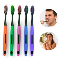 Escova De Dente Kit Com 5 Unidades Com Capa Protetora E Limpador De Lingua Escova De Dente Kit Com 5 Unidades Com Capa Protetora E Limpador De Lingua