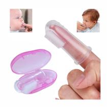 Escova De Dente Massageadora De Dedo Bebê Silicone C/ Estojo Rosa - You Tutis