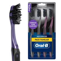 Escova de Dente Oral-B Advanced com Carvão Pack Família com 4 Unidades Escova de Dente Oral-B Advanced com Carvão Pack Família com 4 Unidades