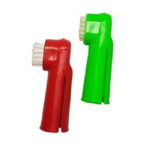 Escova de dente para pets kit com 2 dedal