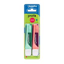 Escova de Dente Portatil Para Viagem Pratic JadePro Blister Com 2 Un