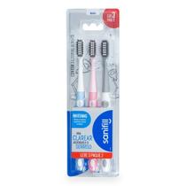 Escova de Dente Sanifil Whitening Macia 3 Unidades - Cores Sortidas Escova de Dente Sanifil Whitening Macia 3 Unidades - Cores Sortidas