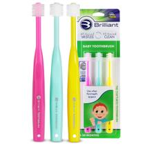 Escova de dentes Brilliant Oral Care Baby Soft Bristles, 0-2 anos, pacote com 3 Escova de dentes Brilliant Oral Care Baby Soft Bristles, 0-2 anos, pacote com 3