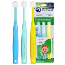 Escova de dentes Brilliant Oral Care Baby Soft Bristles, 0-2 anos, pacote com 3