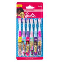 Escova de dentes Buddies Barbie Kids, pacote com 6, cerdas macias Escova de dentes Buddies Barbie Kids, pacote com 6, cerdas macias