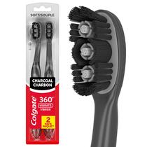 Escova de Dentes Colgate 360 Vibratória Carvão Macia 2 Unidades