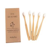 Escova de Dentes de Bambu Macia - Ultrafina para Adultos (5 Peças) - Vegana e com Limpeza Profunda