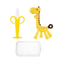 Escova De Dentes De Silicone Para Bebês 2PCS Livre De BPA Em Forma De Banana Brinquedos Para