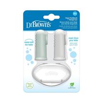 Escova de dentes de silicone para dedos Dr. Brown's para bebês com estojo de 3 m ou mais Escova de dentes de silicone para dedos Dr. Brown's para bebês com estojo de 3 m ou mais