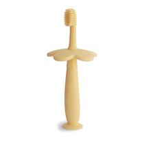 Escova de dentes de treino mushie Flower Toddler Daffodil Silicone Escova de dentes de treino mushie Flower Toddler Daffodil Silicone