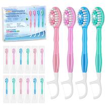Escova de Dentes Descartável GoFujuco 5 em 1 para Viagem - Pacote com 12 Escova de Dentes Descartável GoFujuco 5 em 1 para Viagem - Pacote com 12