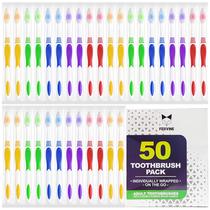Escova de dentes EcoFox Bulk, pacote com 50 unidades, embalada individualmente