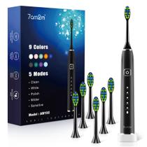 Escova de dentes elétrica 7AM2M Sonic com 6 cabeças de escova 120 dias