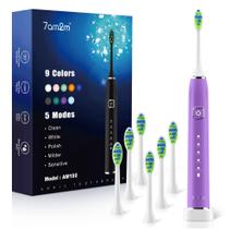 Escova de dentes elétrica 7AM2M Sonic com 6 cabeças de escova 120 dias