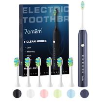 Escova de dentes elétrica 7AM2M Sonic com 6 cabeças de escova, 5 modos
