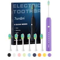Escova de dentes elétrica 7AM2M Sonic para adultos e crianças +6 cabeças