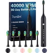 Escova de dentes elétrica 7AM2M Sonic para adultos e crianças com 6 cabeças