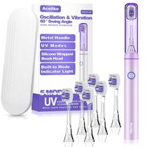 Escova de dentes elétrica Acelike Metal com modo UV 5 modos 6 cabeças Escova de dentes elétrica Acelike Metal com modo UV 5 modos 6 cabeças