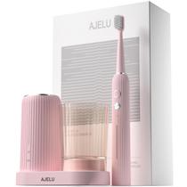 Escova de dentes elétrica AJELU rosa suave com luz UV e 8 cabeças Escova de dentes elétrica AJELU rosa suave com luz UV e 8 cabeças