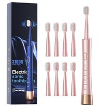 Escova de dentes elétrica AJELU Sonic recarregável com 8 cabeças de escova Escova de dentes elétrica AJELU Sonic recarregável com 8 cabeças de escova
