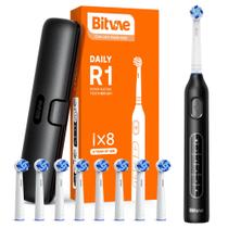 Escova de dentes elétrica Bitvae R1 rotativa com 8 cabeças e 5 modos Escova de dentes elétrica Bitvae R1 rotativa com 8 cabeças e 5 modos