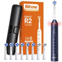 Escova de dentes elétrica Bitvae R2 giratória com 8 cabeças de escova Escova de dentes elétrica Bitvae R2 giratória com 8 cabeças de escova