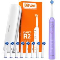 Escova de dentes elétrica Bitvae R2 para adultos com 8 cabeças de escova Escova de dentes elétrica Bitvae R2 para adultos com 8 cabeças de escova