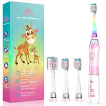 Escova de dentes elétrica DADA-TECH Kids Age 2-12 com temporizador e luz LED