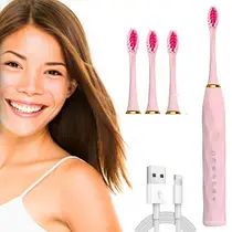 Escova de Dentes Elétrica Diamante 3 Refis Oral Adulto USB