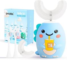 Escova de dentes elétrica DYCROL Kids em forma de U com 4 cabeças de escova e 5 modos