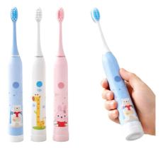 Escova De Dentes Elétrica Infantil Usb + 4 Refis 500mah 20cm