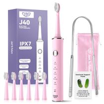 Escova de dentes elétrica JTF para adultos com 6 cabeças de escova e mais Escova de dentes elétrica JTF para adultos com 6 cabeças de escova e mais