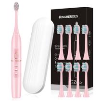 Escova de Dentes Elétrica KingHeroes C2PRO - 4 Modos, 42000 VPM - Rosa