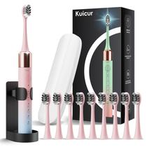 Escova de dentes elétrica Kuicur Portable com 10 cabeças de escova e estojo