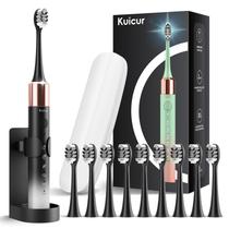 Escova de dentes elétrica Kuicur Sonic 15 modos com 10 cabeças de escova
