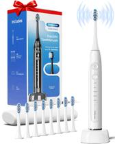 Escova de Dentes Elétrica Onlyone Sonic Recarregável com 8 Cabeças de Escova