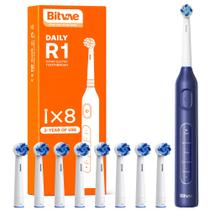 Escova de dentes elétrica rotativa Bitvae R1 com 8 cabeças de escova Escova de dentes elétrica rotativa Bitvae R1 com 8 cabeças de escova