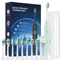 Escova de dentes elétrica Rtauys S5 Sonic para adultos com 8 cabeças de escova