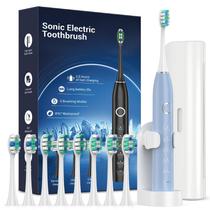 Escova de Dentes Elétrica Rtauys Sonic para Adultos - 8 Cabeças de Escova