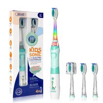 Escova de dentes elétrica SEAGO Kids SG-977 com 4 cabeças de escova verde Escova de dentes elétrica SEAGO Kids SG-977 com 4 cabeças de escova verde