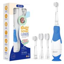 Escova de dentes elétrica SEAGO Toddler 0-3 anos com 4 cabeças de escova Escova de dentes elétrica SEAGO Toddler 0-3 anos com 4 cabeças de escova