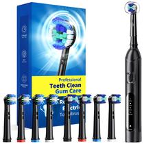 Escova de dentes elétrica TEETHEORY giratória de 4 modos com 8 cabeças Escova de dentes elétrica TEETHEORY giratória de 4 modos com 8 cabeças