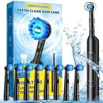 Escova de dentes elétrica TEETHEORY Rotating com 8 cabeças de escova Escova de dentes elétrica TEETHEORY Rotating com 8 cabeças de escova
